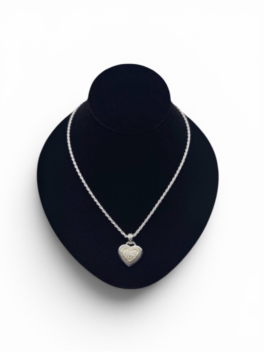 💎 Judith Ripka 925 Silver & 18K Gold Diamond Heart Enhancer Necklace | JR TWO 💎